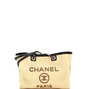 Chanel Deauville Tote Straw With Chain #235128C43B